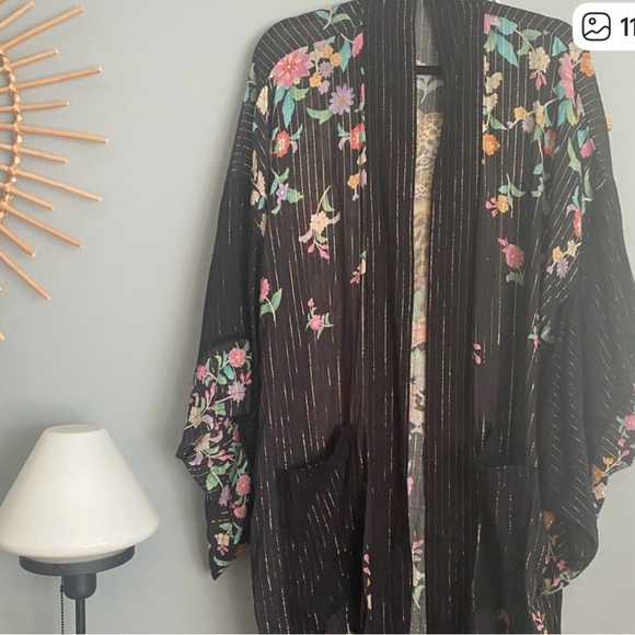 Spell Black Kimono with Floral and Leopard Design - Picture 7 of 11